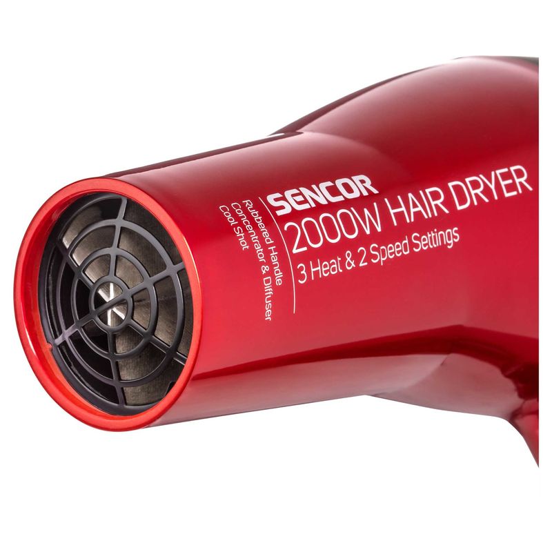 Ingrijire personala si Cosmetice - Aparate & accesorii ingrijire personala - Hair styling - Uscatoare de par - Uscator de par, Sencor, 3 temperaturi de uscare, 2000W, Rosu - Infinity.ro