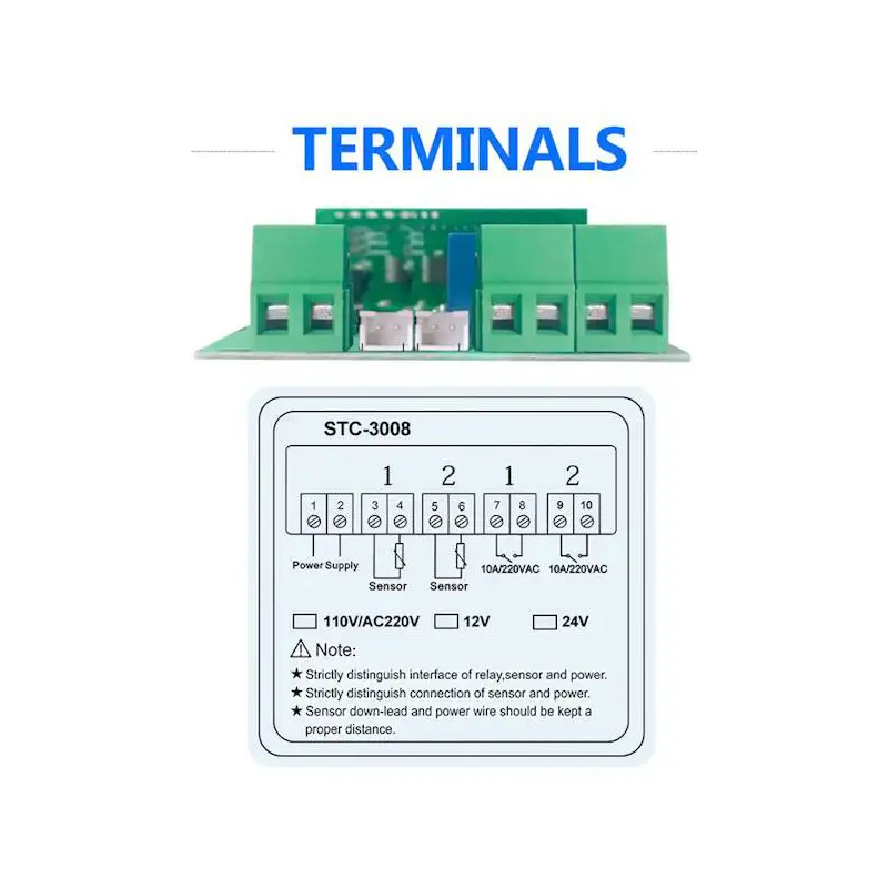Casa si Gradina - Electrice - Accesorii electrice - Aparate de masura si control - Termostat 230V 10A dublu cu doua sonde de temperatura STC-3008 E6246 - Infinity.ro