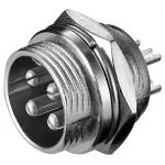 PC, gaming si accesorii - Retelistica - Cabluri si accesorii - Mufa XLR tata pentru microfon 4 pini pe panou Goobay - Infinity.ro