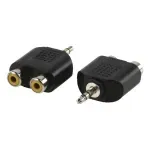 TV, Audio-Video si Foto - Accesorii TV si audio - Cabluri si adaptoare audio - Set adaptor JACK STEREO 3.5mm tata - 2x RCA mama 2buc Well AC-010-BW - Infinity.ro