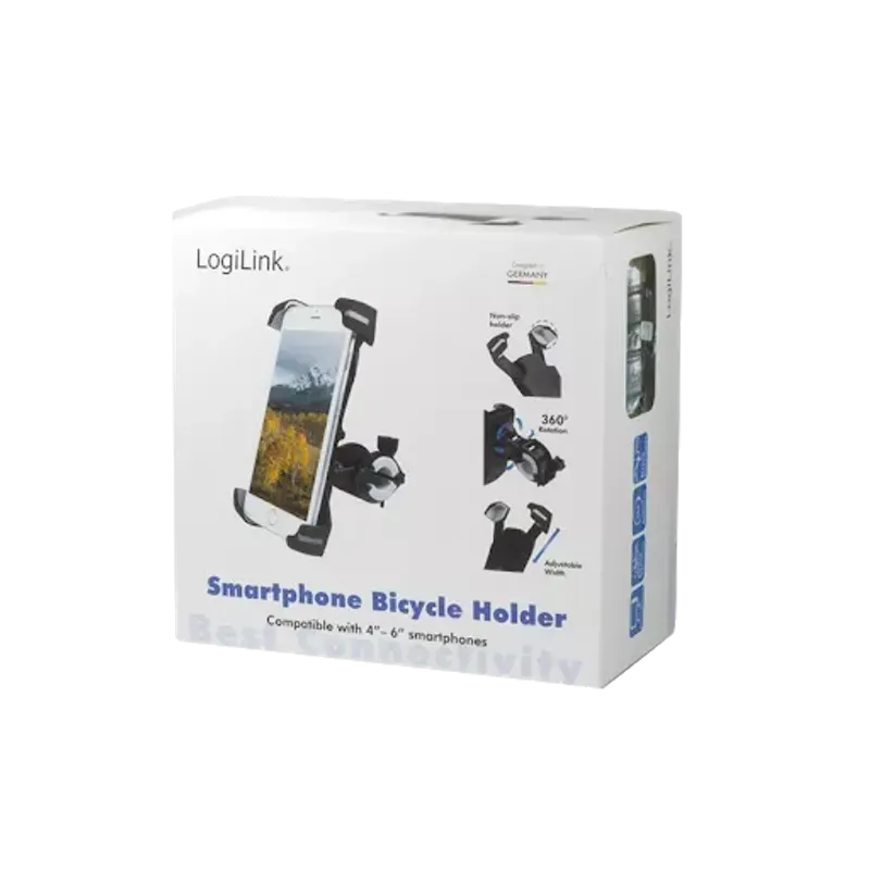 Sport si Outdoor - Ciclism - Accesorii pentru biciclete - Suporturi accesorii biciclete - Suport telefon pentru bicicleta 60-90mm LOGILINK AA0120 - Infinity.ro