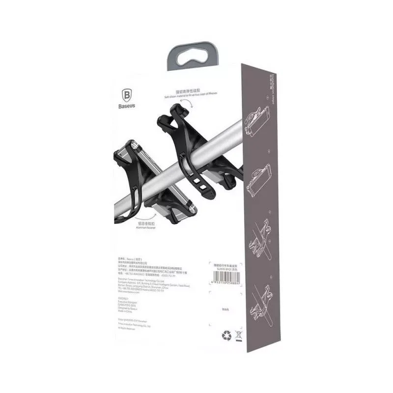 Sport si Outdoor - Ciclism - Accesorii pentru biciclete - Suporturi accesorii biciclete - Suport telefon pentru bicicleta Baseus Miracle Negru - Infinity.ro