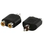 TV, Audio-Video si Foto - Accesorii TV si audio - Cabluri si adaptoare audio - Set adaptor RCA tata - 2x RCA mama 2 bucati Well AC-016-BW - Infinity.ro