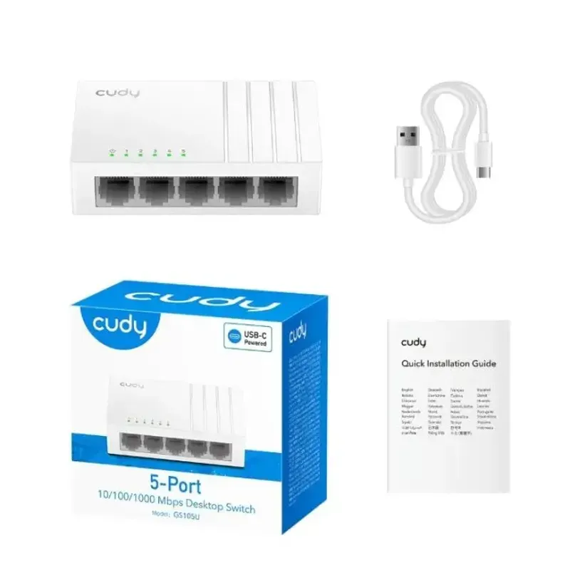 PC, gaming si accesorii - Retelistica - Switch-uri - Switch-uri fara management - Switch Desktop 5 porturi Gigabit Cudy GS105U - Infinity.ro