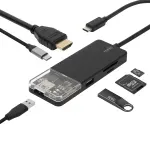 PC, gaming si accesorii - Retelistica - Hub-uri - Statie andocare USB-C HUB 6in1 HDMI /microSD /USB /USB C PD 100W Home USBHUB6 - Infinity.ro