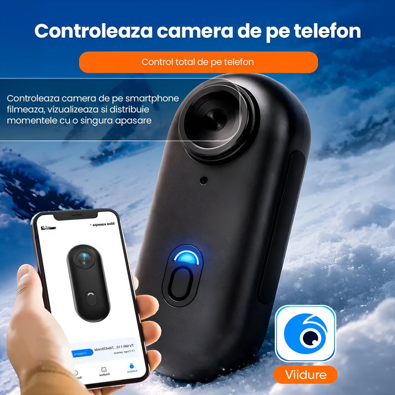 TV, Audio-Video si Foto - Camere de actiune si drone - Camere de actiune - Camera de actiune Technovici 1080P Full HD, WiFi, Husa rezistenta la apa 30m, Unghi 120°, Baterie 800mAh, Prindere - Infinity.ro