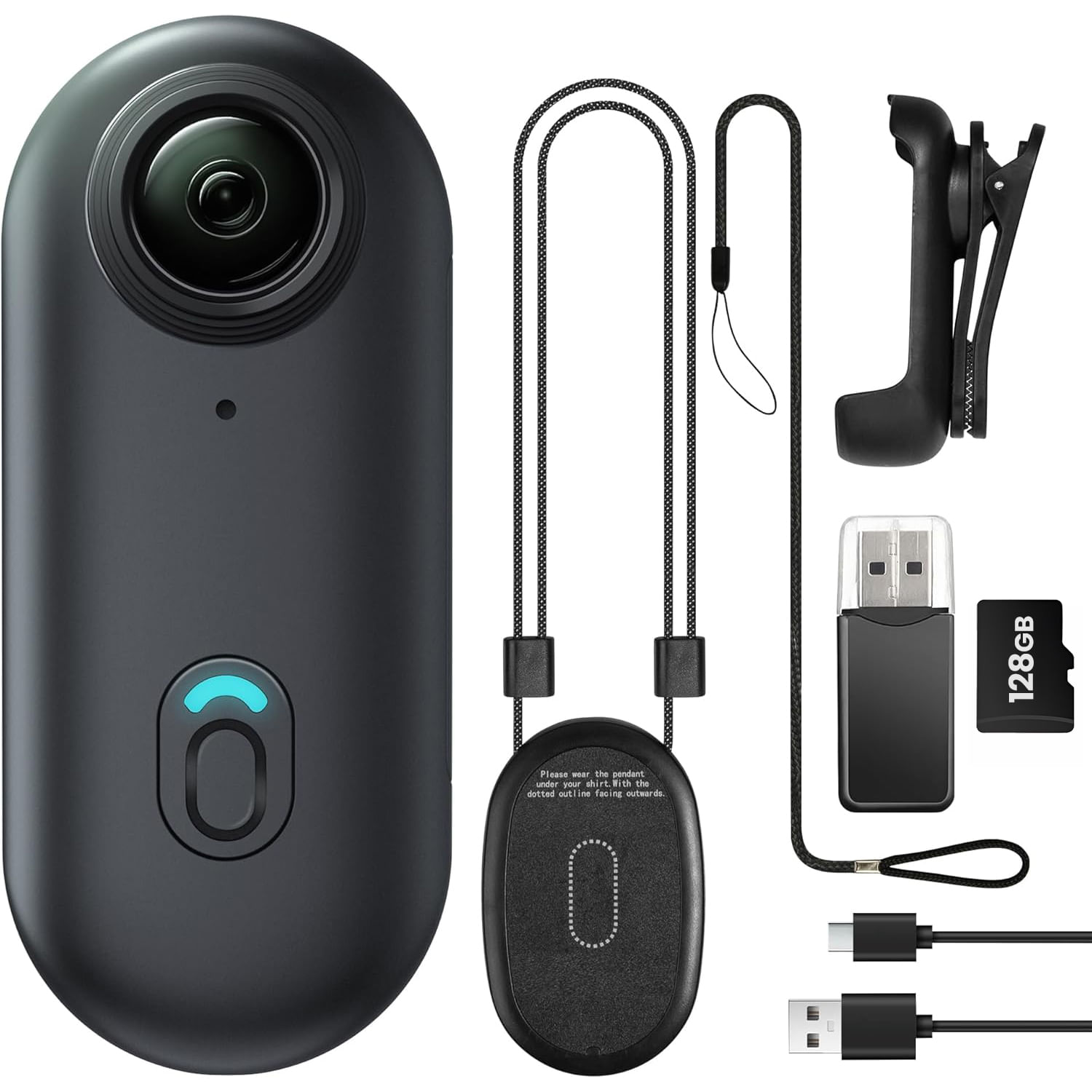 Camera de actiune Technovici 1080P Full HD, 120 unghi, waterproof 30m, 50g, card memorie 128GB inclus