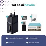 Laptop, Telefoane si Tablete - Wearables si gadgeturi - Gadgeturi - Dispozitive spionaj - Camera Spy Ascunsa in Incarcator USB WiFi cu Card 32GB, Full HD 1080p, Detectie Miscare, Aplicatie HDlivecam, - Infinity.ro