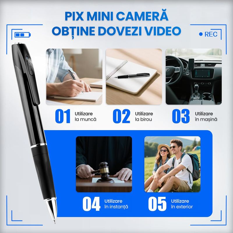 Laptop, Telefoane si Tablete - Wearables si gadgeturi - Gadgeturi - Dispozitive spionaj - Pix Camera Spion WiFi Full HD 1080P, Mini Camera Ascunsa, Detectie Miscare, Streaming Live, Control - Infinity.ro