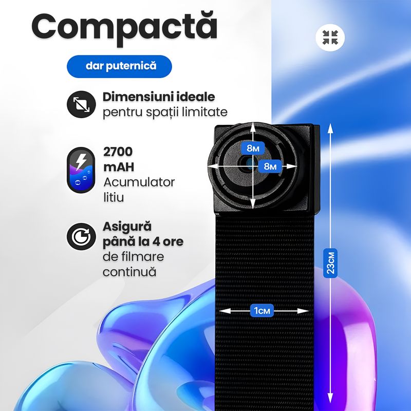Laptop, Telefoane si Tablete - Wearables si gadgeturi - Gadgeturi - Dispozitive spionaj - Mini Camera Spion WiFi pe Cablu Flexibil Full HD 1080P 8GB, Modul Supraveghere Wireless, Detectie Miscare - Infinity.ro
