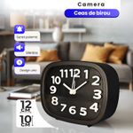 Laptop, Telefoane si Tablete - Wearables si gadgeturi - Gadgeturi - Dispozitive spionaj - Ceas Desteptator cu Camera Spy Ascunsa WiFi, 128GB, 4K Live Streaming, Full HD 1080p, Detectie Miscare, Alarma - Infinity.ro