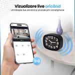 Laptop, Telefoane si Tablete - Wearables si gadgeturi - Gadgeturi - Dispozitive spionaj - Ceas Desteptator cu Camera Spy Ascunsa WiFi, 128GB, 4K Live Streaming, Full HD 1080p, Detectie Miscare, Alarma - Infinity.ro