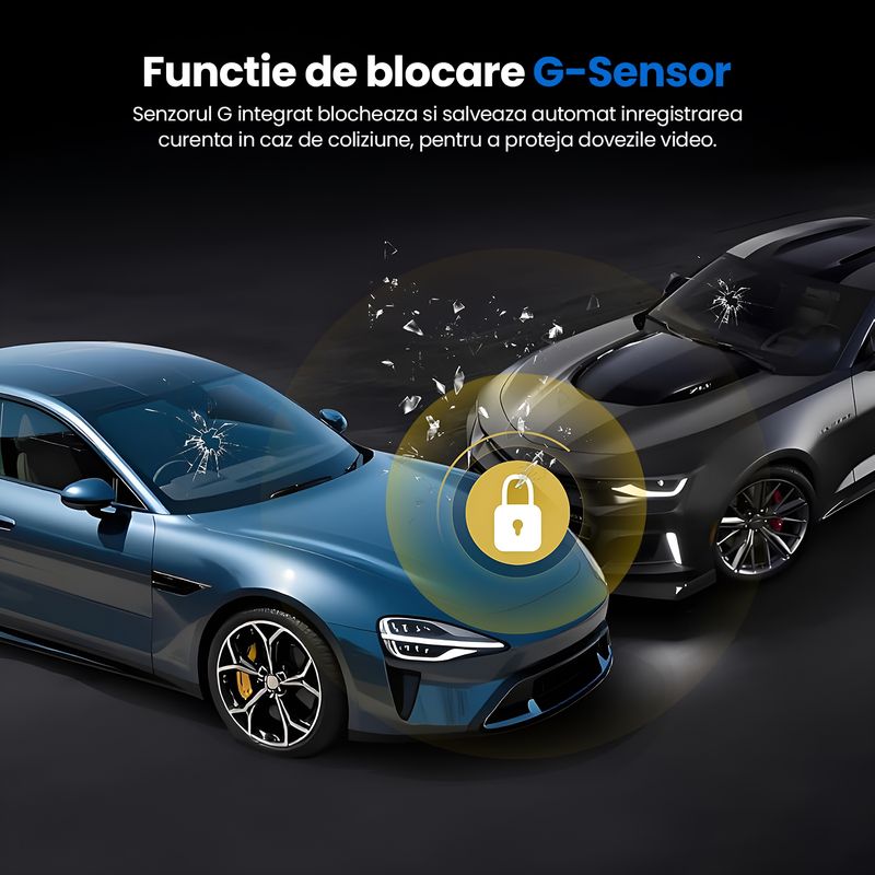 Auto si Moto - Electronice auto - Camere auto si DVR - Camera Auto Dubla 4K Ultra HD + 2K, WiFi GPS ADAS, Unghi 170° Fata 120° Spate, G-Sensor, Vedere 8GB - Infinity.ro