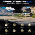 Auto si Moto - Electronice auto - Camere auto si DVR - Camera Auto Dubla 4K Ultra HD + 2K, WiFi GPS ADAS, Unghi 170° Fata 120° Spate, G-Sensor, Vedere 8GB - Infinity.ro