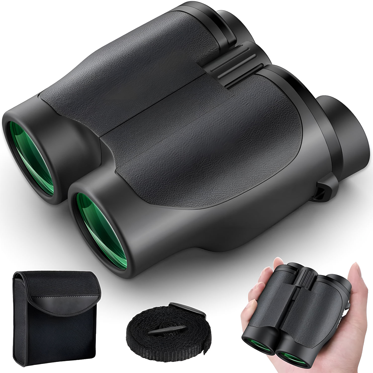 Binoclu Compact 12x32 HD, Prisma BAK4, Lentile FMC Multi-Strat, Observare Pasari, Vanatoare, Drumetii, Croaziere