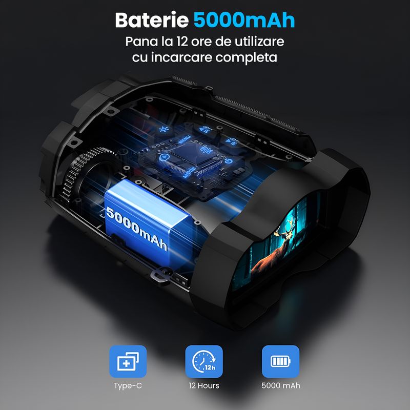 TV, Audio-Video si Foto - Optica, astronomie si metrologie - Optica si astronomie - Binocluri & lunete - Binoclu Vedere Nocturna 4K, 32GB, Ecran 3.5", Zoom 16X, Baterie 5000mAh, 9 Niveluri IR, IP54 Rezistent Apa - Infinity.ro