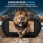 TV, Audio-Video si Foto - Optica, astronomie si metrologie - Optica si astronomie - Binocluri & lunete - Binoclu Vedere Nocturna 4K, 16GB, Ecran 3.5", Zoom 16X, Baterie 5000mAh, 9 Niveluri IR, IP54 Rezistent Apa - Infinity.ro