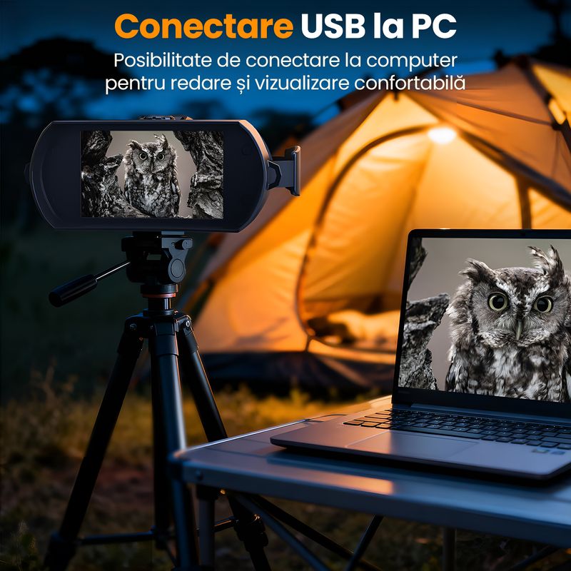 TV, Audio-Video si Foto - Optica, astronomie si metrologie - Optica si astronomie - Binocluri & lunete - Binoclu Night Vision 4K, 128GB, Infrarosu 800m, Ecran HD 4", Video 48MP, Foto, Zoom 10x Digital, Baterie - Infinity.ro