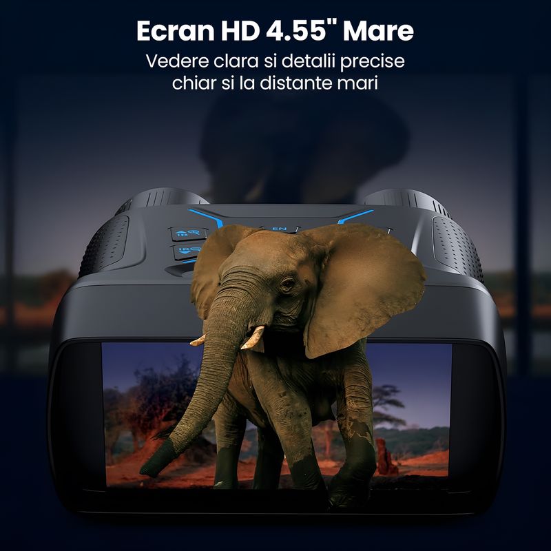 TV, Audio-Video si Foto - Optica, astronomie si metrologie - Optica si astronomie - Binocluri & lunete - Binoclu Night Vision 4K, 64GB, Ecran 4.55", Zoom 8x, Infrarosu 7 Niveluri, Baterie 4500mAh, IP54 - Infinity.ro