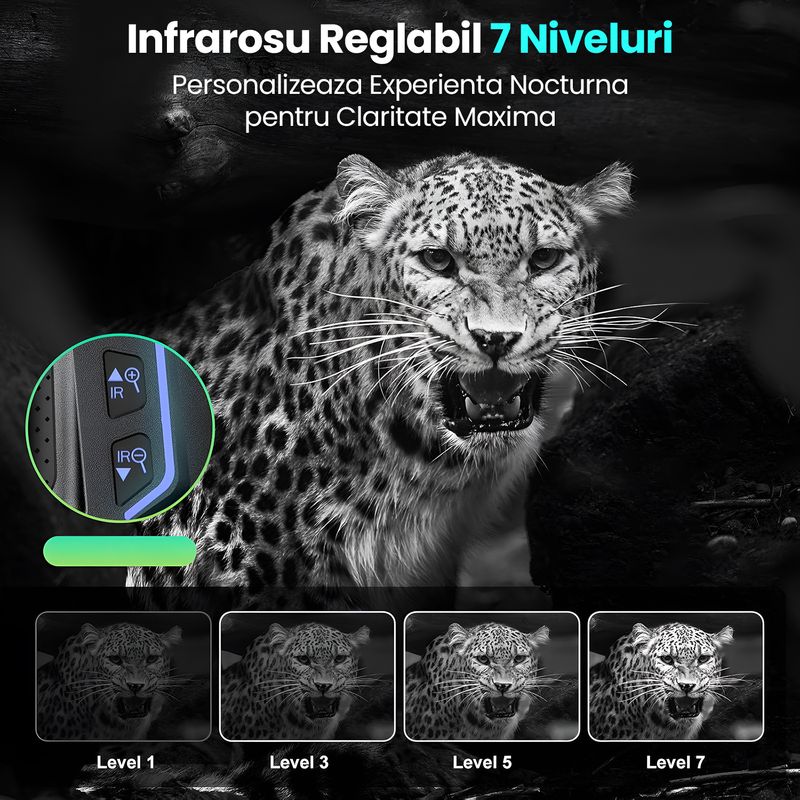 TV, Audio-Video si Foto - Optica, astronomie si metrologie - Optica si astronomie - Binocluri & lunete - Binoclu Night Vision 4K, 64GB, Ecran 4.55", Zoom 8x, Infrarosu 7 Niveluri, Baterie 4500mAh, IP54 - Infinity.ro