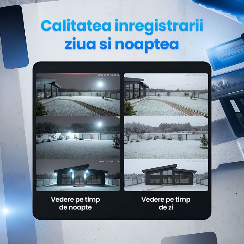 Casa si Gradina - Electrice - Smart Home - Camere de supraveghere - Camera de supraveghere solara 3 Obiective 5MP, 4G SIM + WiFi, Panou 7.5W, Night Vision, 8GB - Infinity.ro
