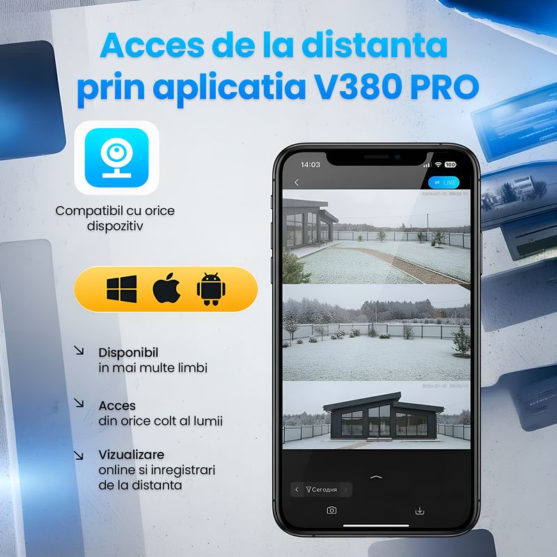 Casa si Gradina - Electrice - Smart Home - Camere de supraveghere - Camera de supraveghere solara 3 Obiective 5MP, 4G SIM + WiFi, Panou 7.5W, Night Vision - Infinity.ro
