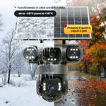 Casa si Gradina - Electrice - Smart Home - Camere de supraveghere - Camera de supraveghere solara 3 Obiective 5MP, 4G SIM + WiFi, Panou 7.5W, Night Vision - Infinity.ro