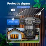 Casa si Gradina - Electrice - Smart Home - Camere de supraveghere - Camera de supraveghere solara 3 Obiective 5MP, 4G SIM + WiFi, Panou 7.5W, Night Vision, 128GB - Infinity.ro