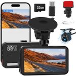 Auto si Moto - Electronice auto - Camere auto si DVR - Camera Auto Dubla Technovici WiFi, Card 32GB inclus, Fata si Marsarier, Control din Telefon, Inregistrare 2.5K QHD - Infinity.ro