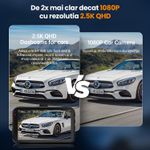 Auto si Moto - Electronice auto - Camere auto si DVR - Camera Auto Dubla Technovici WiFi, Card 32GB inclus, Fata si Marsarier, Control din Telefon, Inregistrare 2.5K QHD - Infinity.ro