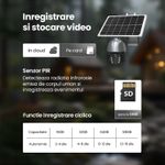 Casa si Gradina - Electrice - Smart Home - Camere de supraveghere - Camera supraveghere solara, WiFi PTZ 2K 8MP, Exterior, Vedere nocturna 30m, Senzor PIR, Alarma 32GB - Infinity.ro