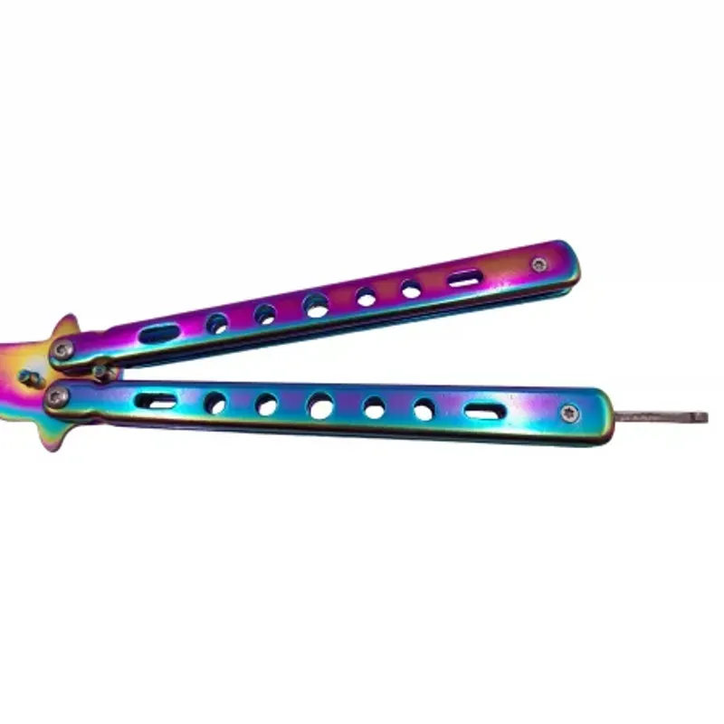 Sport si Outdoor - Camping - Cutite, bricege si accesorii - Cutite si bricege - Set briceag fluture de antrenament + pieptene tip fluture, otel rezistent, 22.5 cm - Infinity.ro