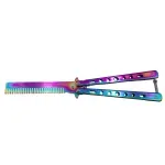 Sport si Outdoor - Camping - Cutite, bricege si accesorii - Cutite si bricege - Set briceag fluture de antrenament + pieptene tip fluture, otel rezistent, 22.5 cm - Infinity.ro