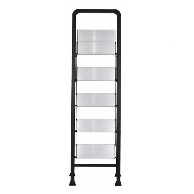 Casa si Gradina - Constructii - Scari si accesorii interioare - Scari aluminiu/ otel - Scara pliabila aluminiu 5 trepte, DEPOX®, antiderapanta, compacta, negru, 157 cm - Infinity.ro