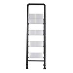 Casa si Gradina - Constructii - Scari si accesorii interioare - Scari aluminiu/ otel - Scara pliabila aluminiu 4 trepte, DEPOX®, antiderapanta, compacta, negru, 138 cm - Infinity.ro