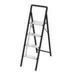 Casa si Gradina - Constructii - Scari si accesorii interioare - Scari aluminiu/ otel - Scara pliabila aluminiu 4 trepte, DEPOX®, antiderapanta, compacta, negru, 138 cm - Infinity.ro