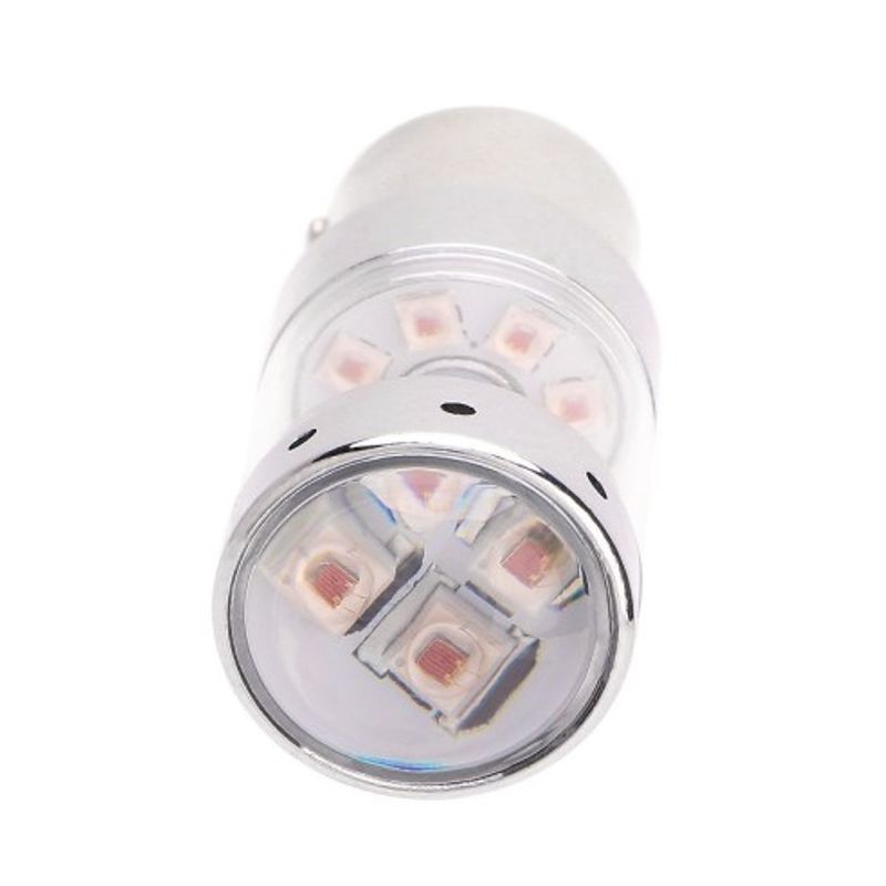 Auto si Moto - Electrice auto - Iluminare si semnalizare - Becuri auto - Led auto ROSU 60W BAZ15D, dubla intensitate 12V-24V Canbus led CREE - Infinity.ro