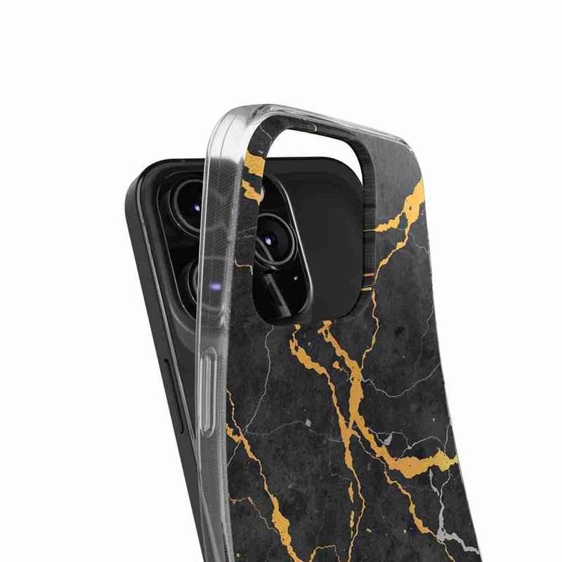 Laptop, Telefoane si Tablete - Telefoane mobile si accesorii - Accesorii Telefoane - Huse telefoane - Husa compatibila cu Honor X6a Silicon Gel Tpu Model Noir Gold Marble - Infinity.ro