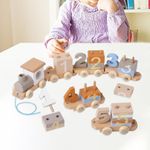 Jucarii, Copii si Bebe - Jucarii si jocuri - Jucarii & jocuri educative - Jocuri si jucarii educative - Trenulet Montessori REDQUIT® din Lemn cu Numere – Jucarie Educativa pentru Invatare Timpurie - Infinity.ro