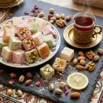Market - Bacanie - Produse gourmet - Turkish Delight Original (Rahat Turcesc), cu mixt de nuci, Made in Turkiye, Karisik Lokum, 400 gr, ECE - Infinity.ro