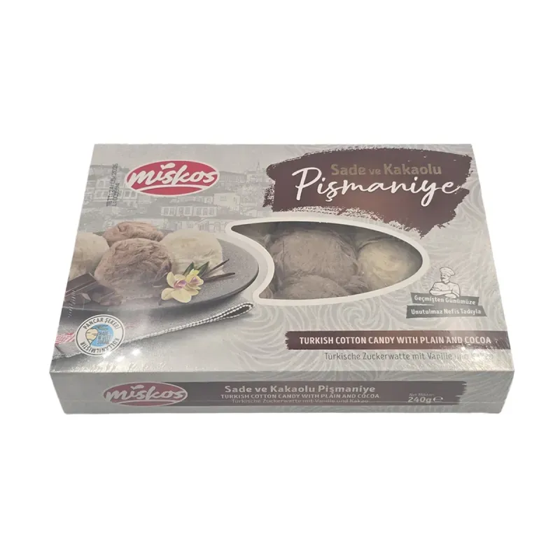 Market - Bacanie - Produse gourmet - Vata de zahar traditional turcesc cu mixte vanilie si cacao, Pismaniye, 240 gr - Infinity.ro
