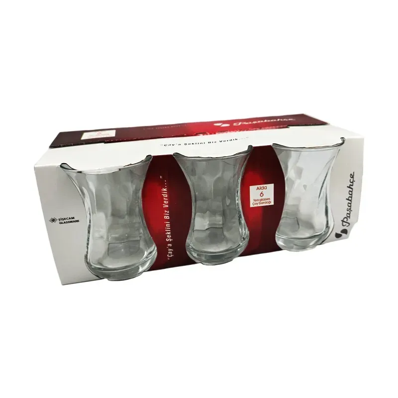 Casa si Gradina - Bucatarie si vesela - Cani si pahare - Pahare - Set 6 pahare din sticla pentru ceai turcesc Aida, 62511, 160 CC Cay Bardagi, Pasabahce - Infinity.ro