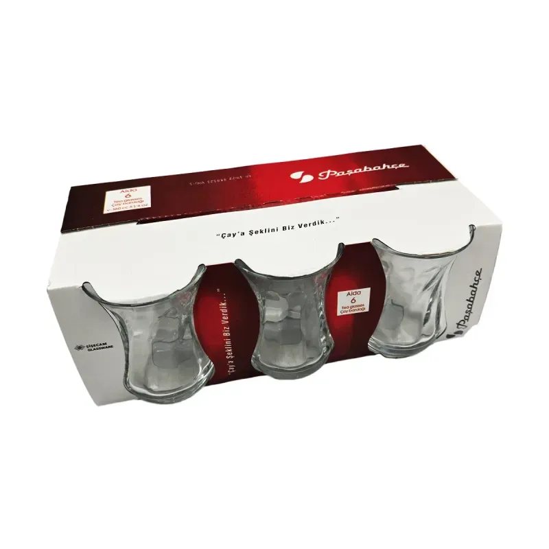 Casa si Gradina - Bucatarie si vesela - Cani si pahare - Pahare - Set 6 pahare din sticla pentru ceai turcesc Aida, 62511, 160 CC Cay Bardagi, Pasabahce - Infinity.ro