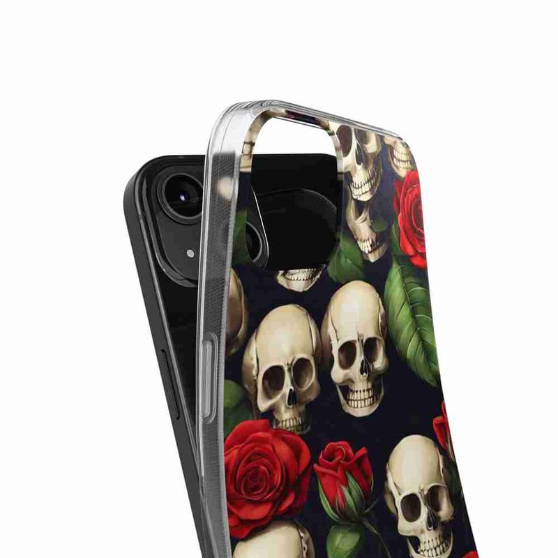 Laptop, Telefoane si Tablete - Telefoane mobile si accesorii - Accesorii Telefoane - Huse telefoane - Husa compatibila cu Honor Magic 5 Lite Silicon Gel Tpu Model Skulls and Roses - Infinity.ro