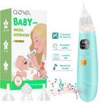 Jucarii, Copii si Bebe - Igiena si ingrijire - Accesorii ingrijire copii - Aspiratoare nazale si accesorii - Aspirator Nazal Electric Bebelusi QOVA®, Silentios ≤50dB, 3 Trepte Aspirare, 3 varfuri silicon,LED&Muzica, Portabil, USB - Infinity.ro