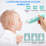 Jucarii, Copii si Bebe - Igiena si ingrijire - Accesorii ingrijire copii - Aspiratoare nazale si accesorii - Aspirator Nazal Electric Bebelusi QOVA®, Silentios ≤50dB, 3 Trepte Aspirare, 3 varfuri silicon,LED&Muzica, Portabil, USB - Infinity.ro