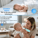 Jucarii, Copii si Bebe - Igiena si ingrijire - Accesorii ingrijire copii - Aspiratoare nazale si accesorii - Aspirator Nazal Electric Bebelusi QOVA®, Silentios ≤50dB, 3 Trepte Aspirare, 3 varfuri silicon,LED&Muzica, Portabil, USB - Infinity.ro