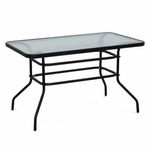 Casa si Gradina - Mobilier - Mese si birouri - Mese bucatarie si dining - Masa de sufragerie, otel negru/sticla securizata, DEMAT - Infinity.ro