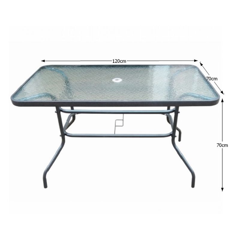 Casa si Gradina - Mobilier - Mese si birouri - Mese bucatarie si dining - Masa de sufragerie, otel negru/sticla securizata, DEMAT - Infinity.ro