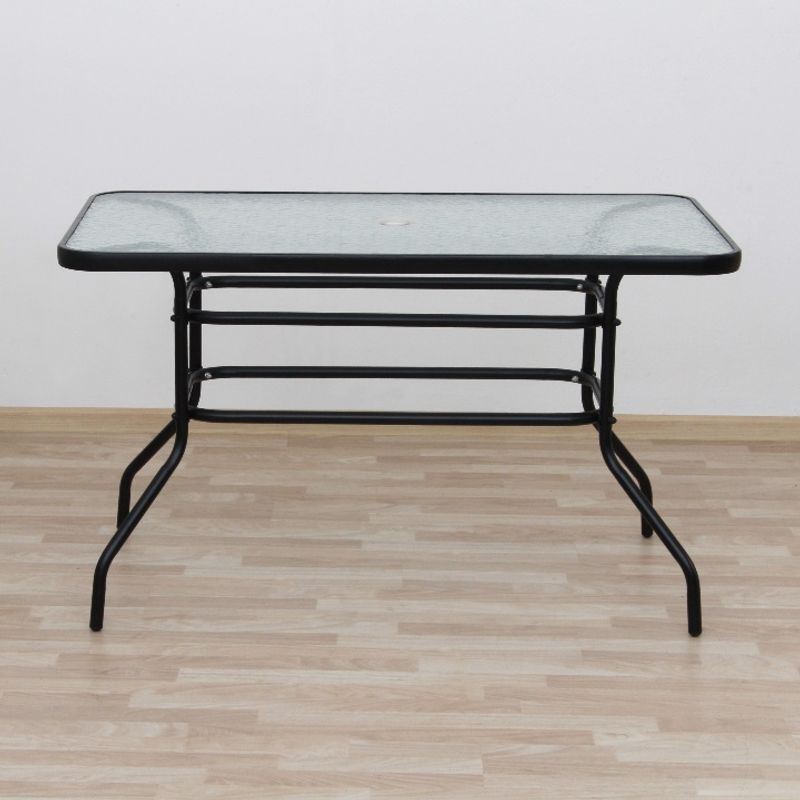Casa si Gradina - Mobilier - Mese si birouri - Mese bucatarie si dining - Masa de sufragerie, otel negru/sticla securizata, DEMAT - Infinity.ro